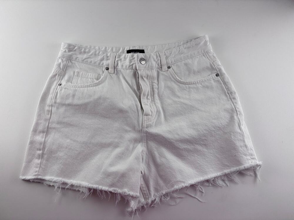 ME+EM White Denim Cutoff Shorts Size 28 Raw Hem Summer Shorts